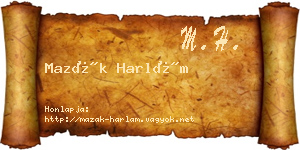 Mazák Harlám névjegykártya